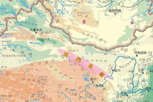 河西走廊地形图 河西走廊详细地形图